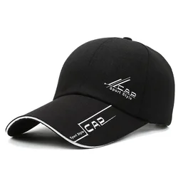 Korean Style Canvas Baseball Hat Spring Autumn Men Women Sun Hats Long-brimmed Fashion Sports Caps