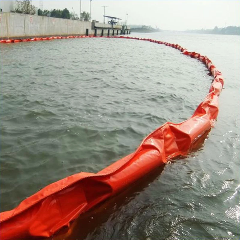 Oil Spill Response Inflatable Flood Barrier For Sea Flotation Seaweed Fence Barrier