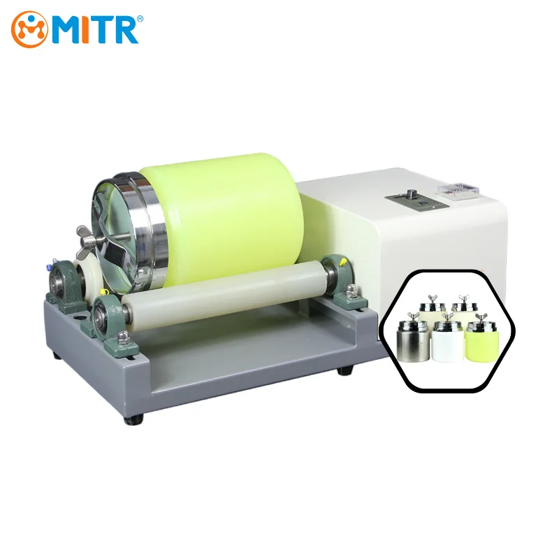 MITR Portable Lab Roller Ball Mill Small Roll Jar Mill Sample Grinding Fine Grind Roller Miller for Graphite Powder Making