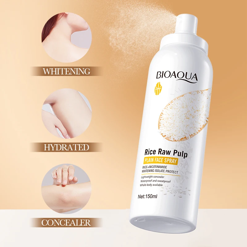 New Arrival BIOAQUA Natural Organic Rice Water Toner Spray Skin Care Moisturizing Whitening Face And Body Spray For Women