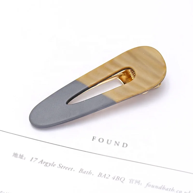 2022 New Arrivals Korean candy resin acrylic acetate Wood grain hair clip accessories clip hairpins bobby pins