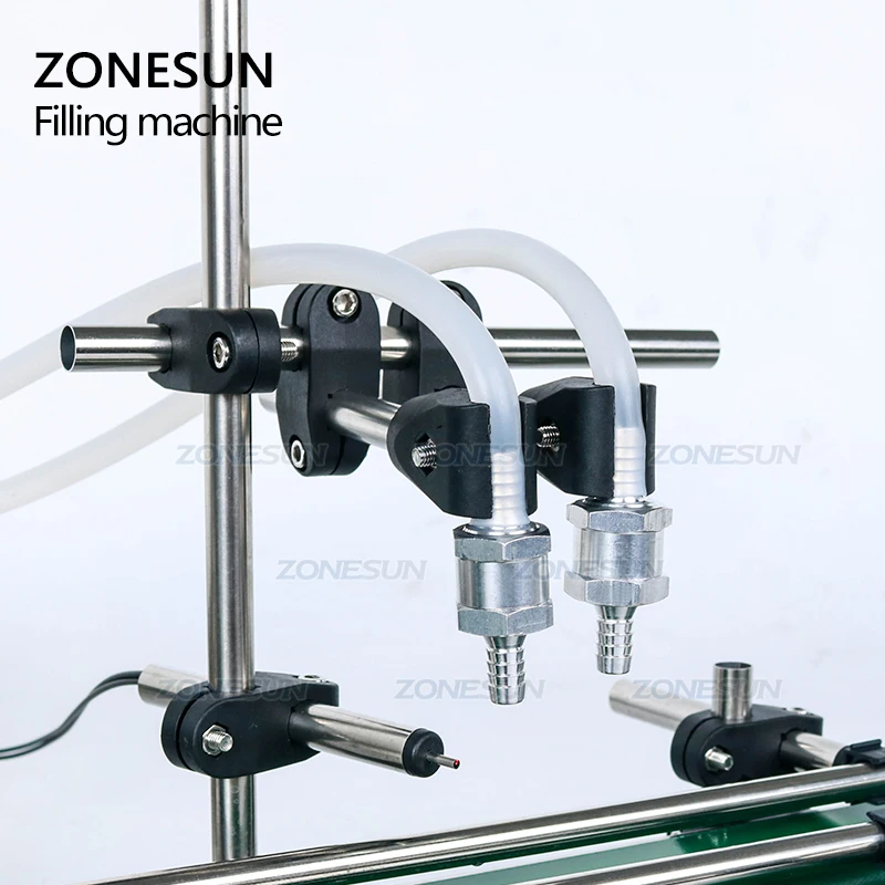 ZONESUN ZS-DPYT200L Double Head Diaphragm Pump Semi Automatic Milk Juice Small Bottles Liquid Filling Machine
