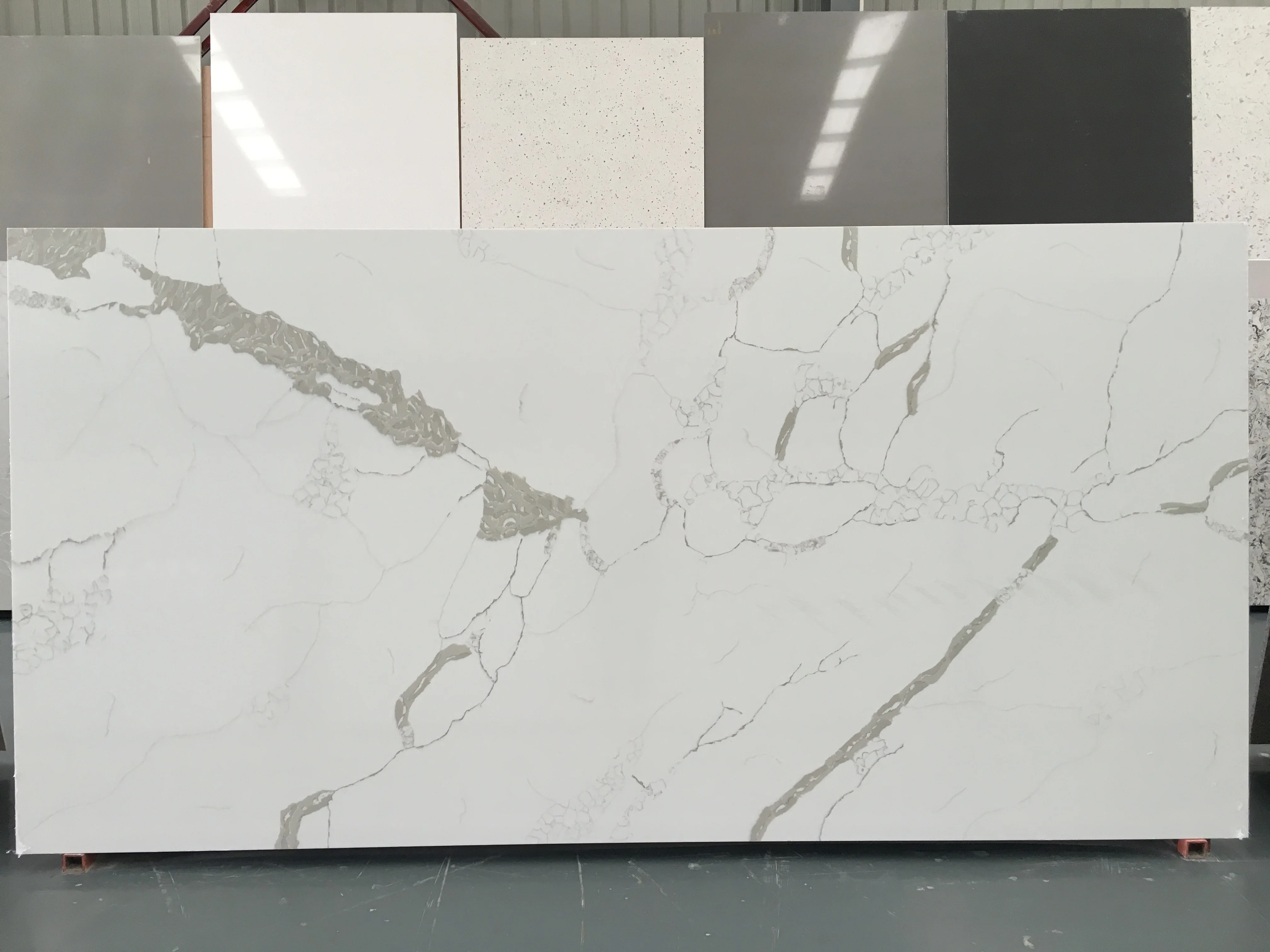 quartz slabs Statuario Venato calacatta artificial quartz stone for kitchen Counter Tops White Quartz Stone Slabs