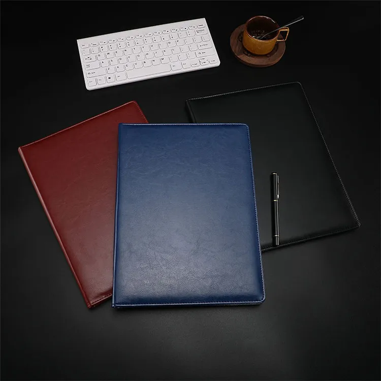 
Portfolio Folder A4 Interview Resume Leather Folder Document Portfolio Organizer with Calculator Note Paper Pen Clipboard Folder 