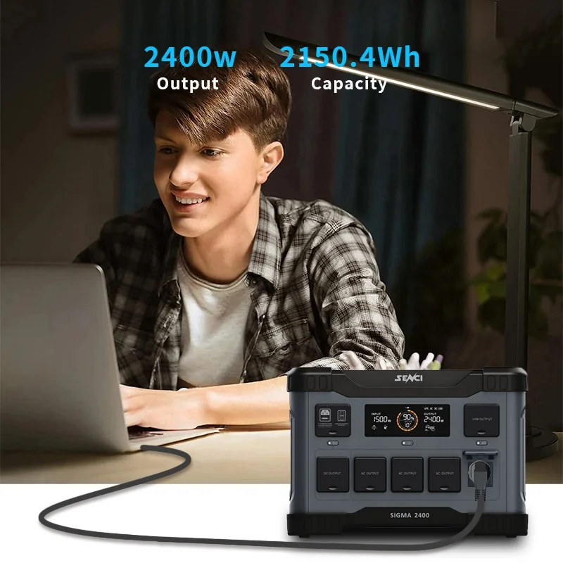 Senci 2.4kw 2150wh lifepo4 Batteries S series Portable Power Station ups mini solar power electric car charger station