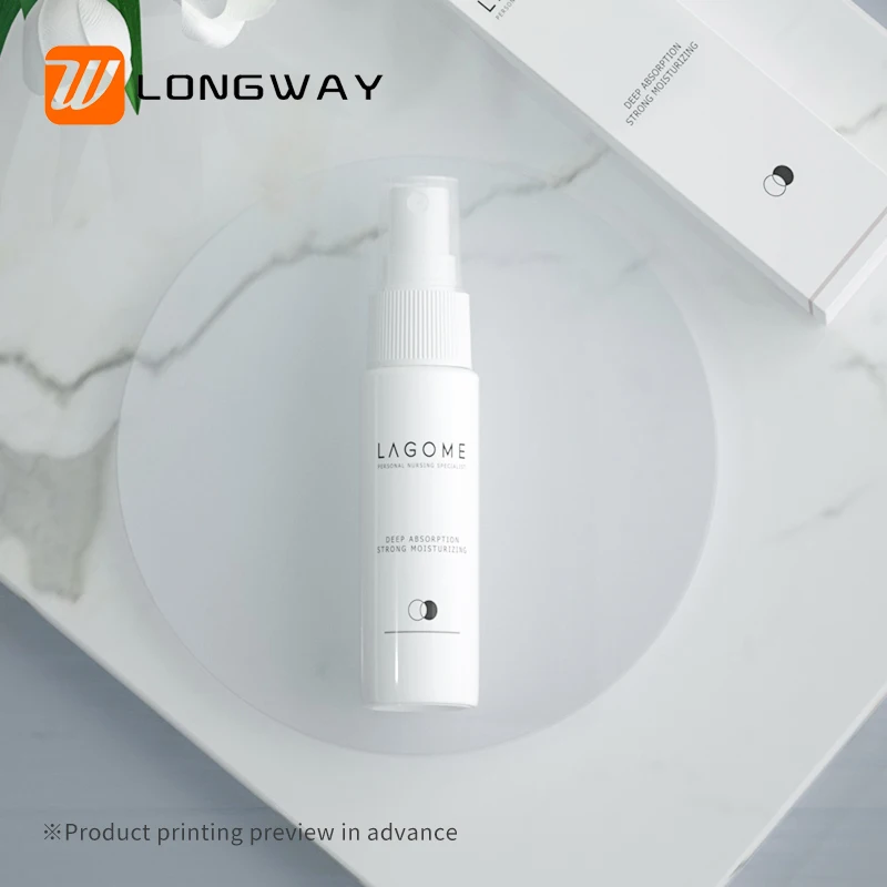 Wholesale PET Logo Printed 30ml Plastic Hair Mist Spray Pump Bottle with Cap for Perfume Cosmetic Packaging 1oz 30 ml