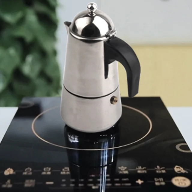 Stainless Steel Coffee Pot Classic Cafe Maker Moka Pot Suitable for induction cookers