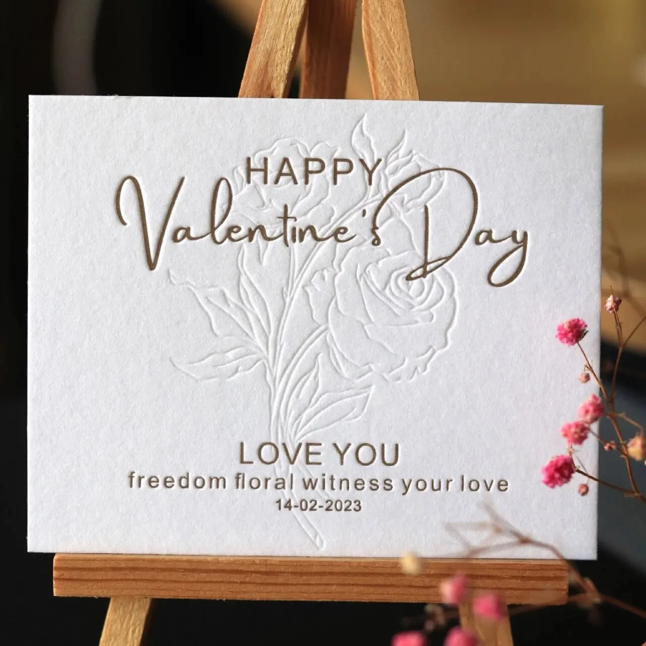 Индивидуальные оптовые дешевые печатные ручной работы с тепловым логотипом имя счастливая любовь подарок поздравительные открытки Смешные Открытки День Святого Валентина