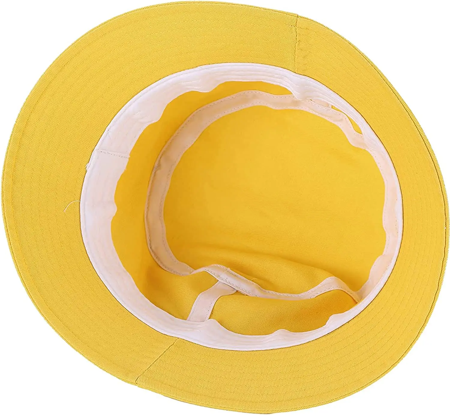 Custom yellow 100% cotton bucket caps with embroidered sunflower logo for men and women
