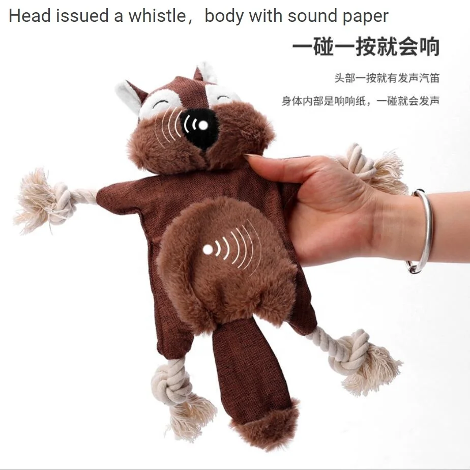 Cute Monkey Animals Squeaky Dog Toys Filled With Sound Paper Stuffed Plush Soft Squeaky Dog Toys