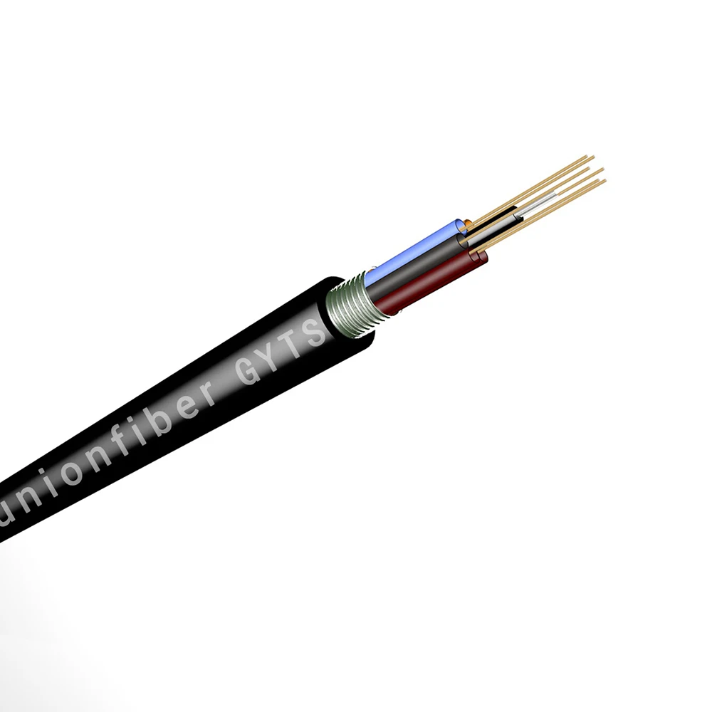 High Quality GYTS Multi Core Armoured Fiber Optic Cable Black Jacket Outdoor Cable Underground Armor cable