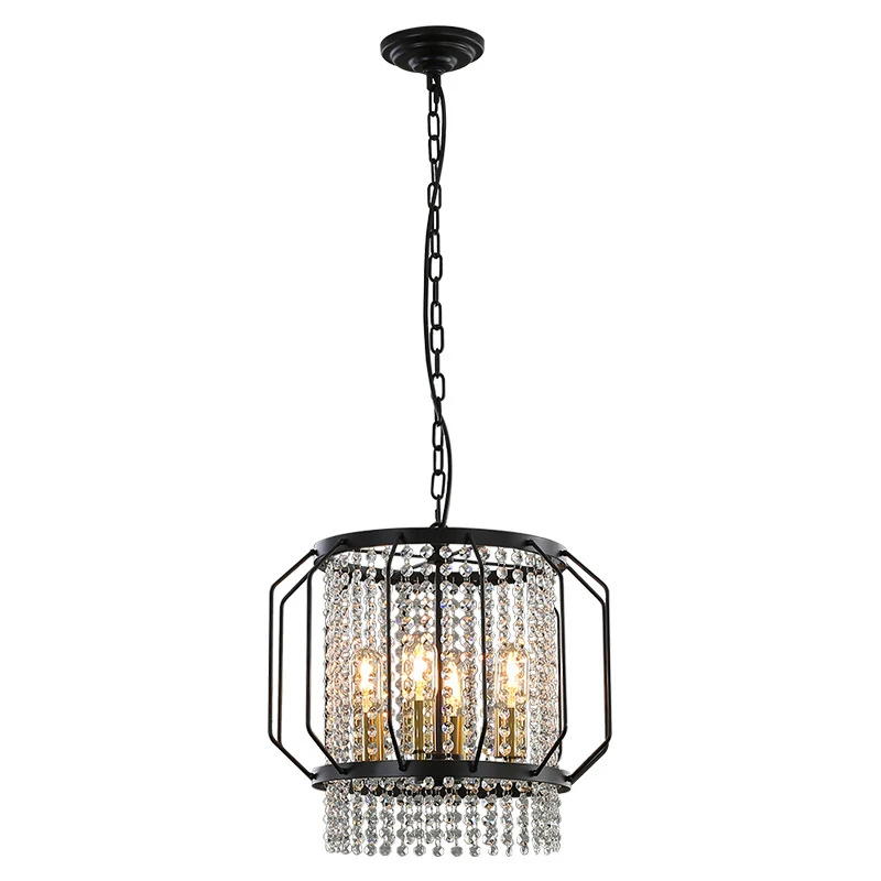 New Northern Europe to restore ancient ways atmosphere Dining room The light bulb With Circular framework Crystal pendant lamp