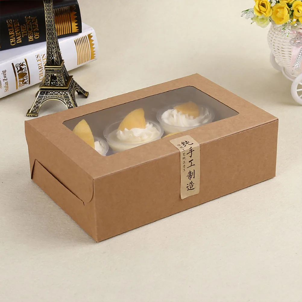 cake packaging wooden box with window ith clear lid for cookie white rectangular bakery paper