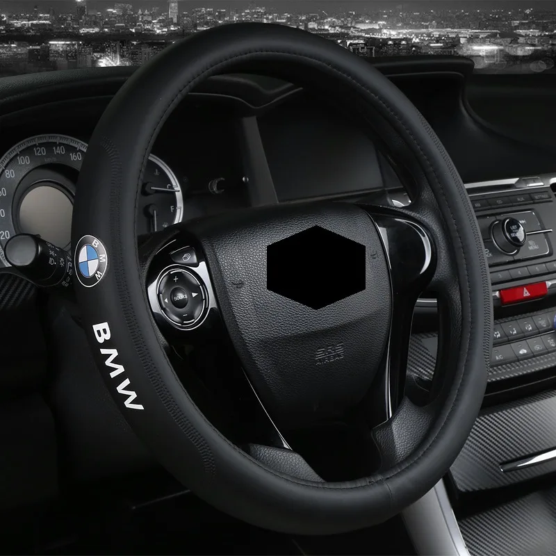 Car accessories for bmw custom logo steering wheel covers sports steering wheel cover leather steering wheel cover with car logo