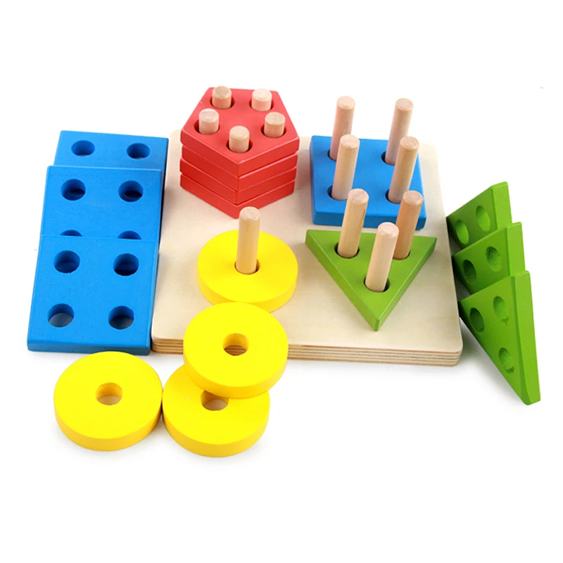 Hot sales children learning wooden Building blocks montessori educational toys