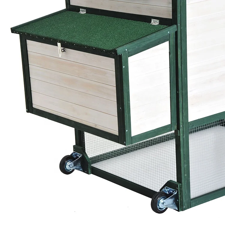 Portable Wooden Chicken Coop Kit With Wheels