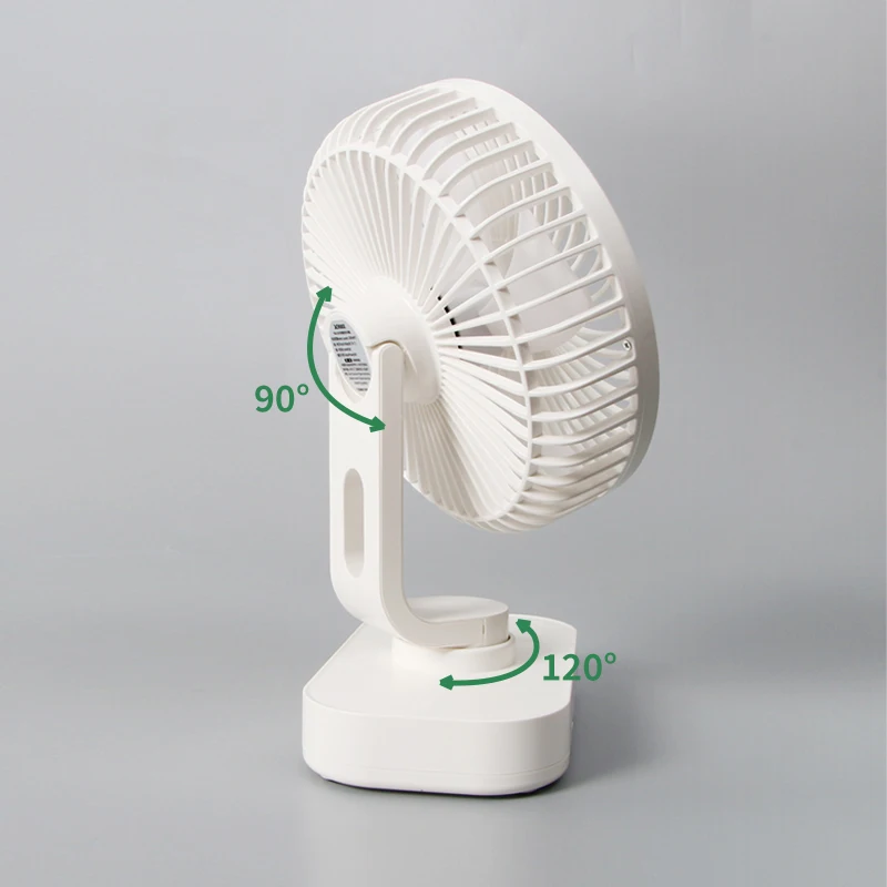 Mini Fan Portable Charger Oscillating Detachable Table Fan 2400mAh Rechargeable Usb With Night Light
