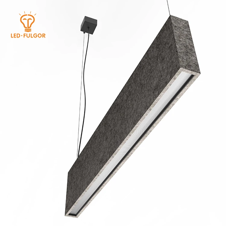 FULGOR PET 9mm Thickness Decoration office shop school pendant Acoustic Panel and led lighting