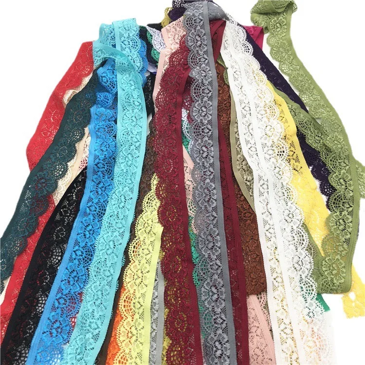 Colorful Stretch Mesh Fabrics Women Dress Garment Accessories Embroidery Mesh Fancy Nylon Elastic Lace Trim