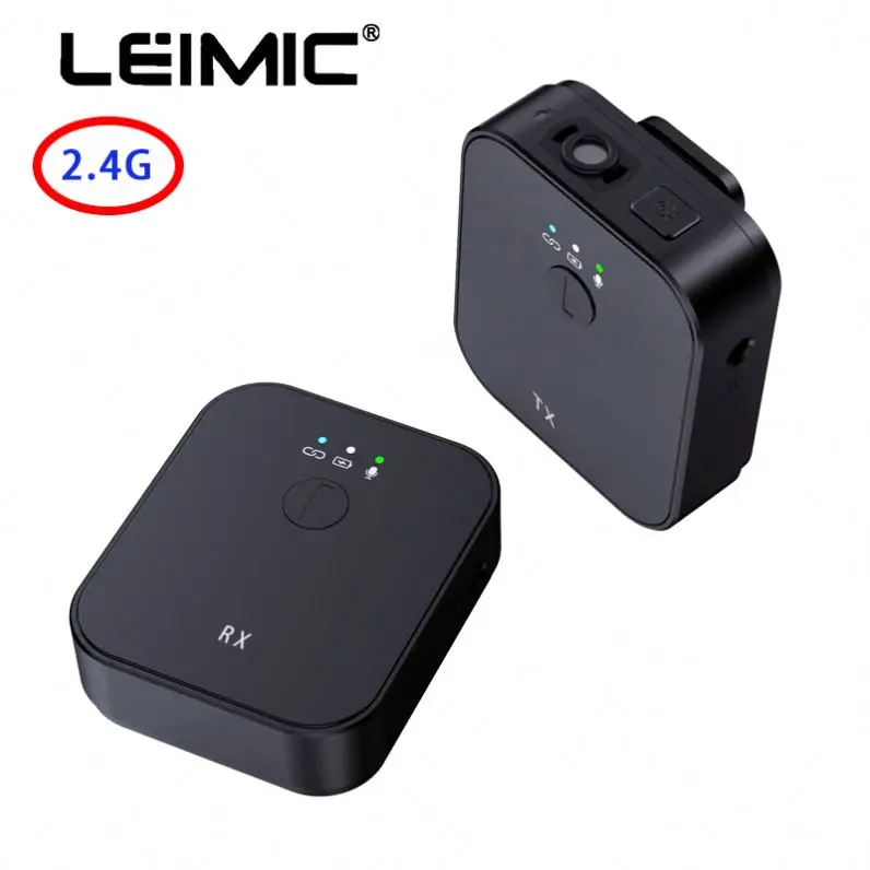 Беспроводной петличный микрофон с приемником-передатчиком, записывающим микрофоном для видеокамеры Vlog и телефона 2,4G