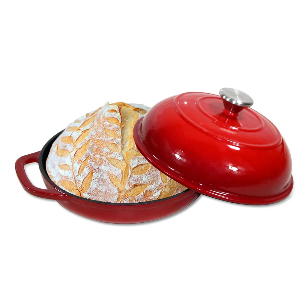 24 cm Nonstick Enamel Cast Iron Dutch Oven Pot Set with Lid for baking