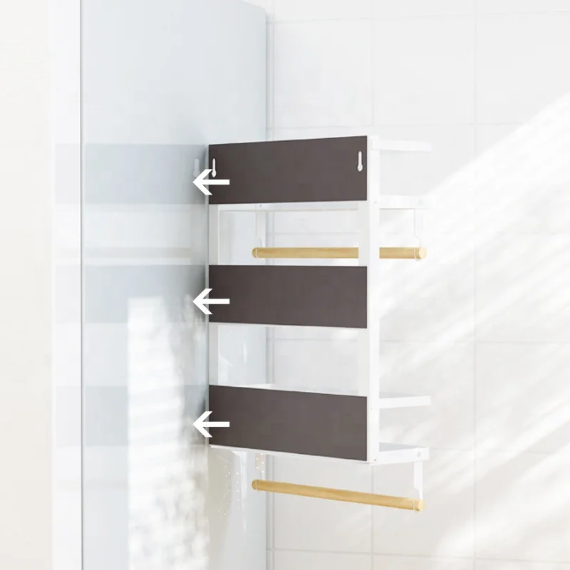 Kitchen Home Fridge Refrigerator Side Mounting Magnetic Spice bottle snack plastic wrap towel Rack Storage hanger Shelf