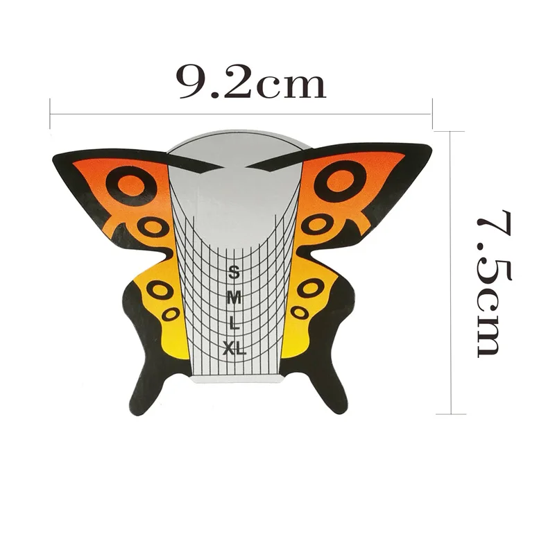 2022 Hot Selling Butterfly Manicure Tools PVC Paper Nail Gel Extend Forms Private Label Clear Nail Holder