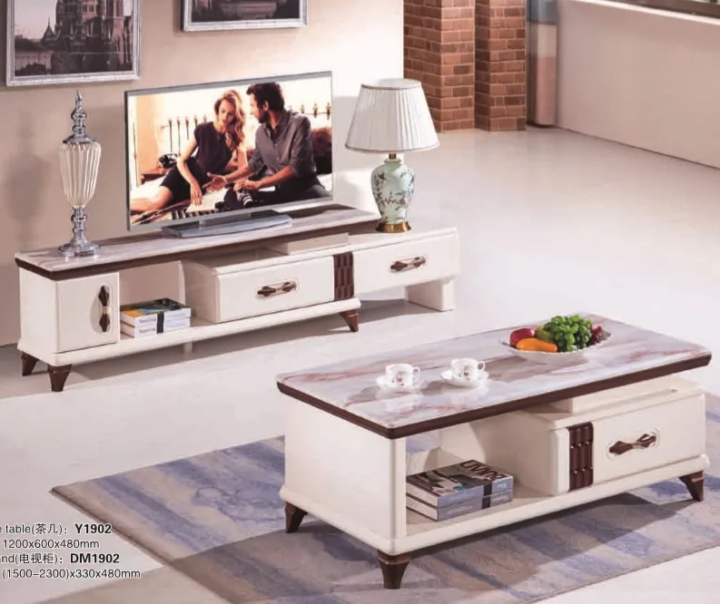Modern cheap marble living room coffee table set formal living room sets