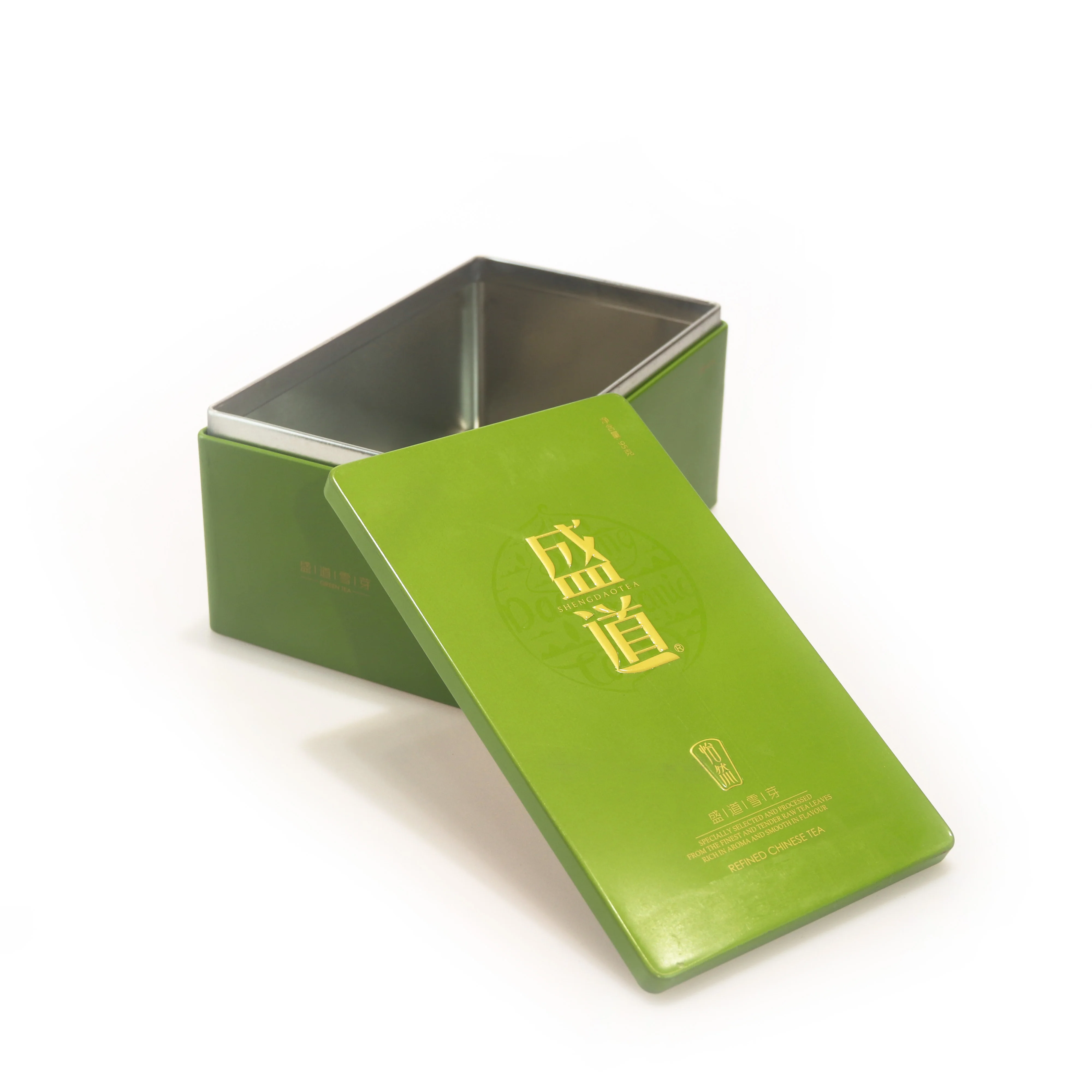 
Promotional Food Grade Custom Rectangle right angle tea Metal Tin Box 