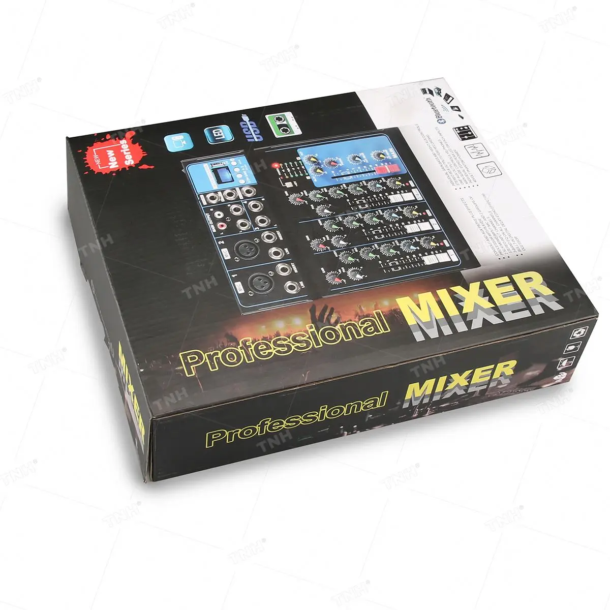 F4 Professional DJ Controller/Audio Console Mixer Digital Audio Sound Card Mixer 4 Channlel Mic/Line Audio Music Console Mixer