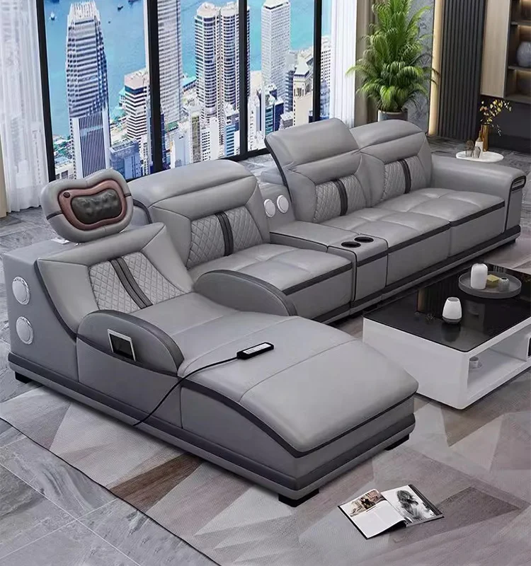 Living room multifunctional intelligent sofa, electric massage sofa, leather intelligent massage sofa