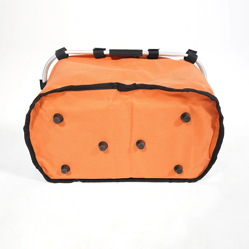 Hitree new color portable outdoor folding double fabric lightweight collapsible camping picnic trolley basket