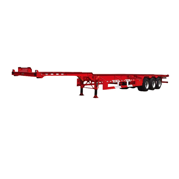 High Quality Flatbed Container Semi Trailer 3 Axles 40 To 70ton 40 Feet Cargo Container Transport Trailer
