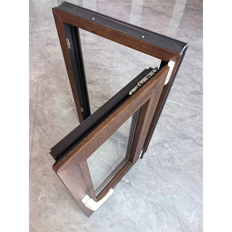 Modern White PVC Double Panel Casement Opening French Windows for House and Hotel Plastic Frame