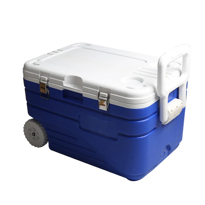 Wholesale 45L PU large transport refrigerated fresh outdoor picnic fishing portable handle cooler box