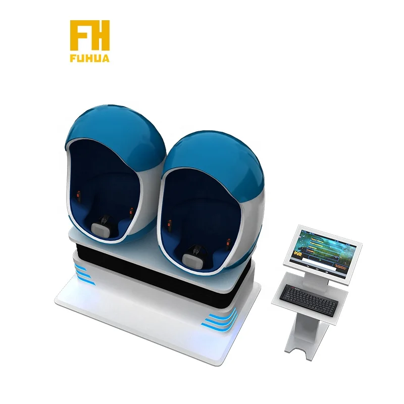 Crazy Egg 9d Virtual Reality Cinema 3 Dof Platform With Special Effects 2Seats Motion VR Egg Chair