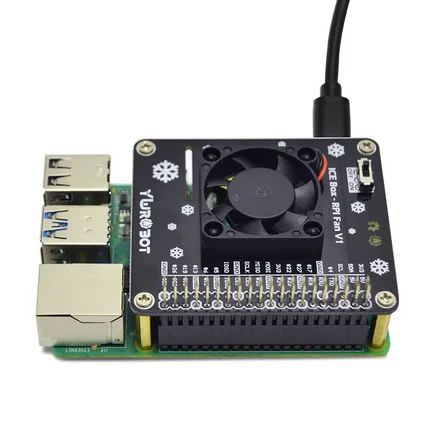  Плата расширения охлаждающего вентилятора Raspberry Pi GPIO со светодиодной подсветкой совместимая с 4B/3B