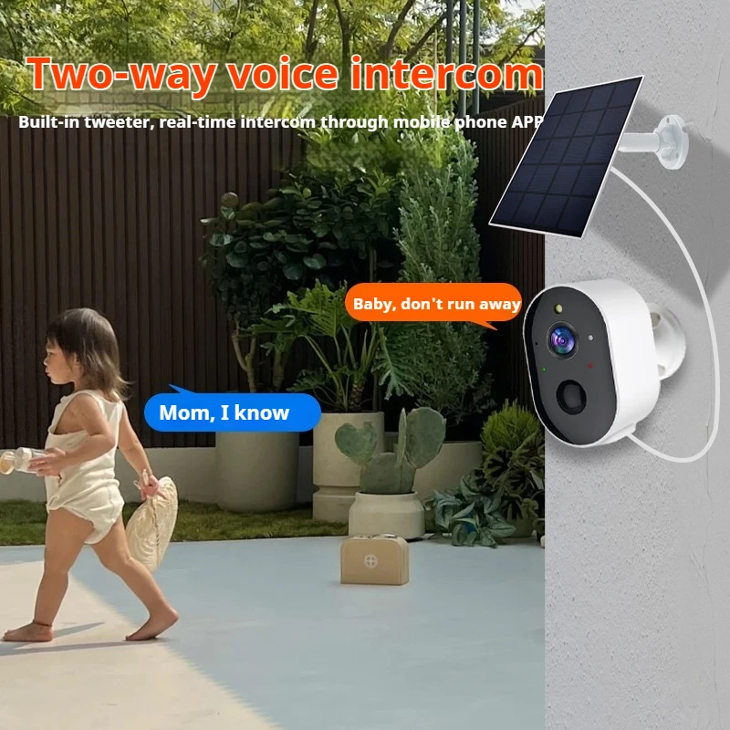 Solar-Powered Smart Security Camera Waterproof WiFi Monitoring CCTV without Power Supply