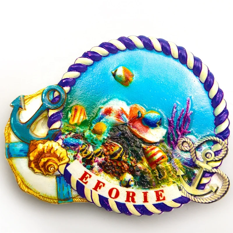 
Souvenir Promotion 3D Resin Fridge Magnet Tourist Ceramic Resin Ocean Fridge Magnet 