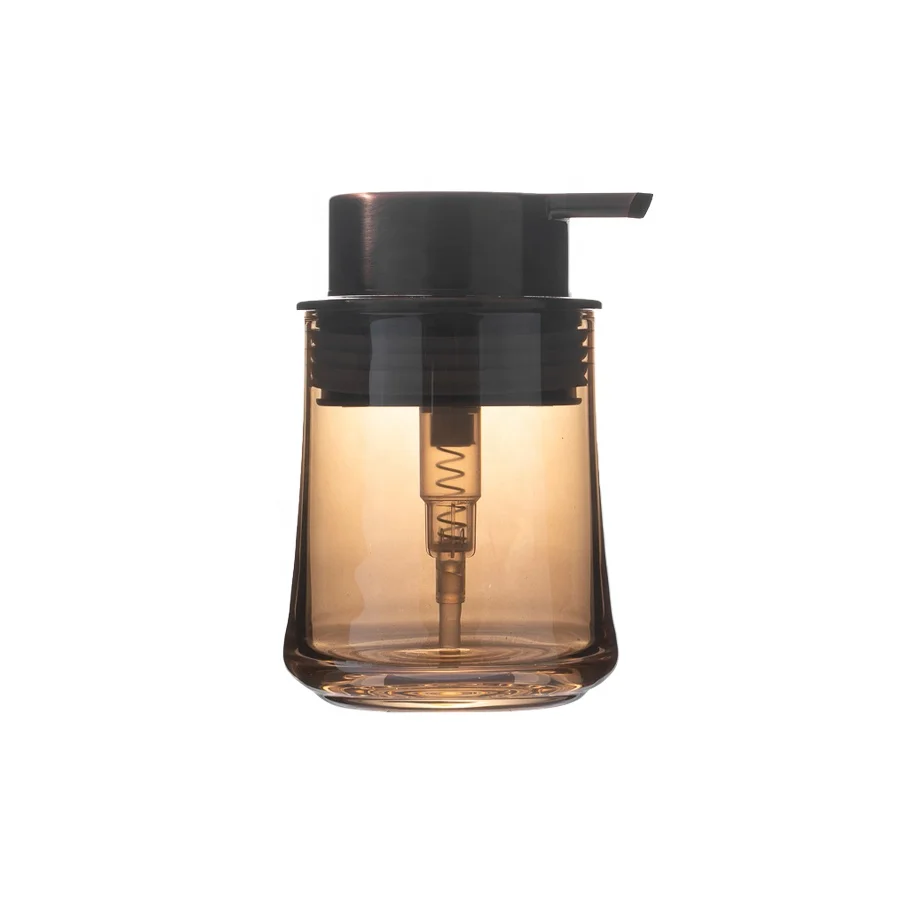Wide Mouth 10oz 300ml Brown Glass Soap Dispenser With Press Lotion Pump For Hotel Shampoo Shower Gel Packing