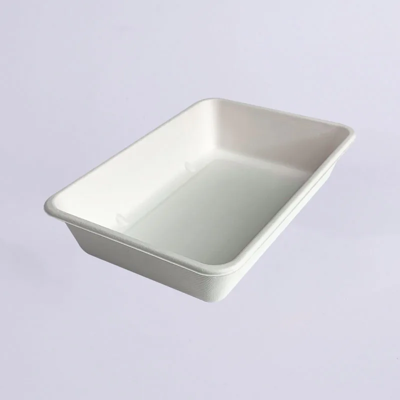 500 ml sugarcane bagasse disposable take away food container mictowave paper tray
