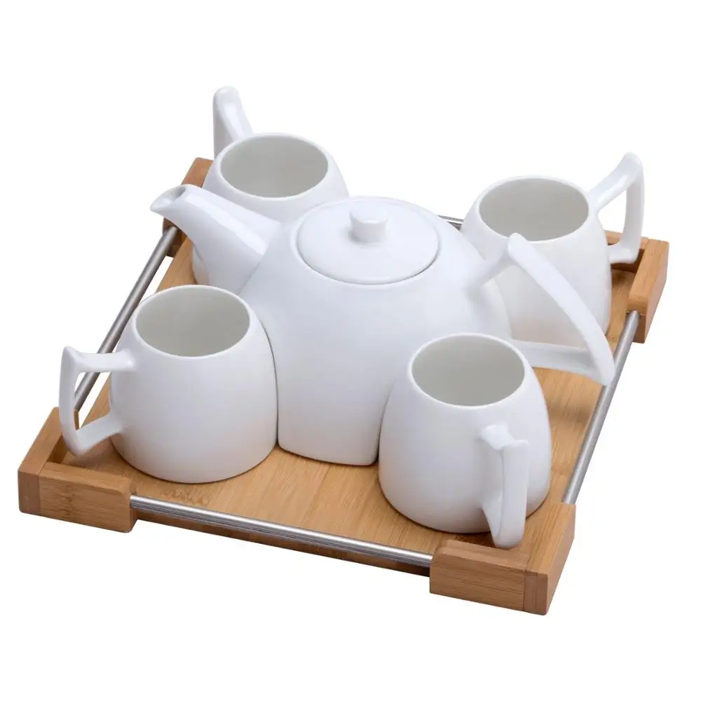ceramic coffee pot Mini Porcelain Tea Set - Ceramic Teapot Coffee Cup Set for Drinking Tea,Latte,Espresso,or Water including Whi