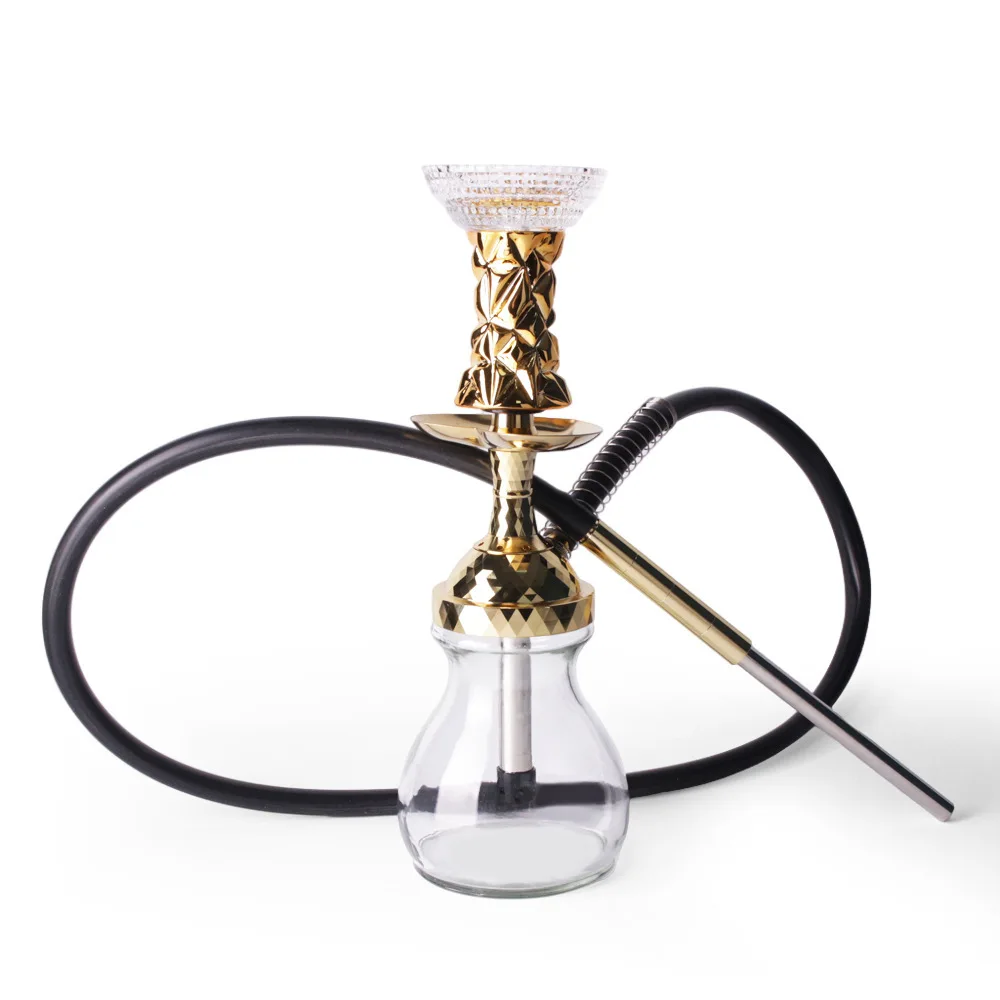 Wholesale Mini Delicate Hookah Gold Silver Diamond Surface Portable Luxury Shisha Hookah