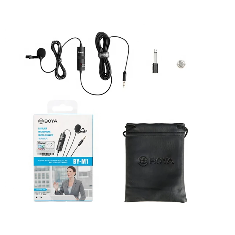 Original BOYA BY-M1 Professional Lavalier Microphone 6M Wire Mic Stereo Audio Recorder Interview Clip Microphone For DSLR Camera