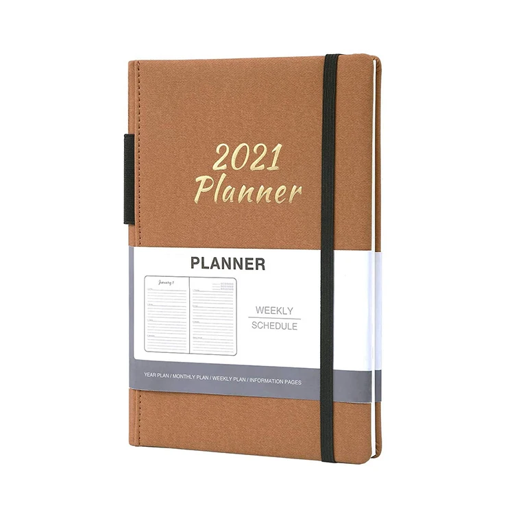 
High grade agenda accept inner design printing personalized budget gold foil weekly monthly custom 2021 planners 