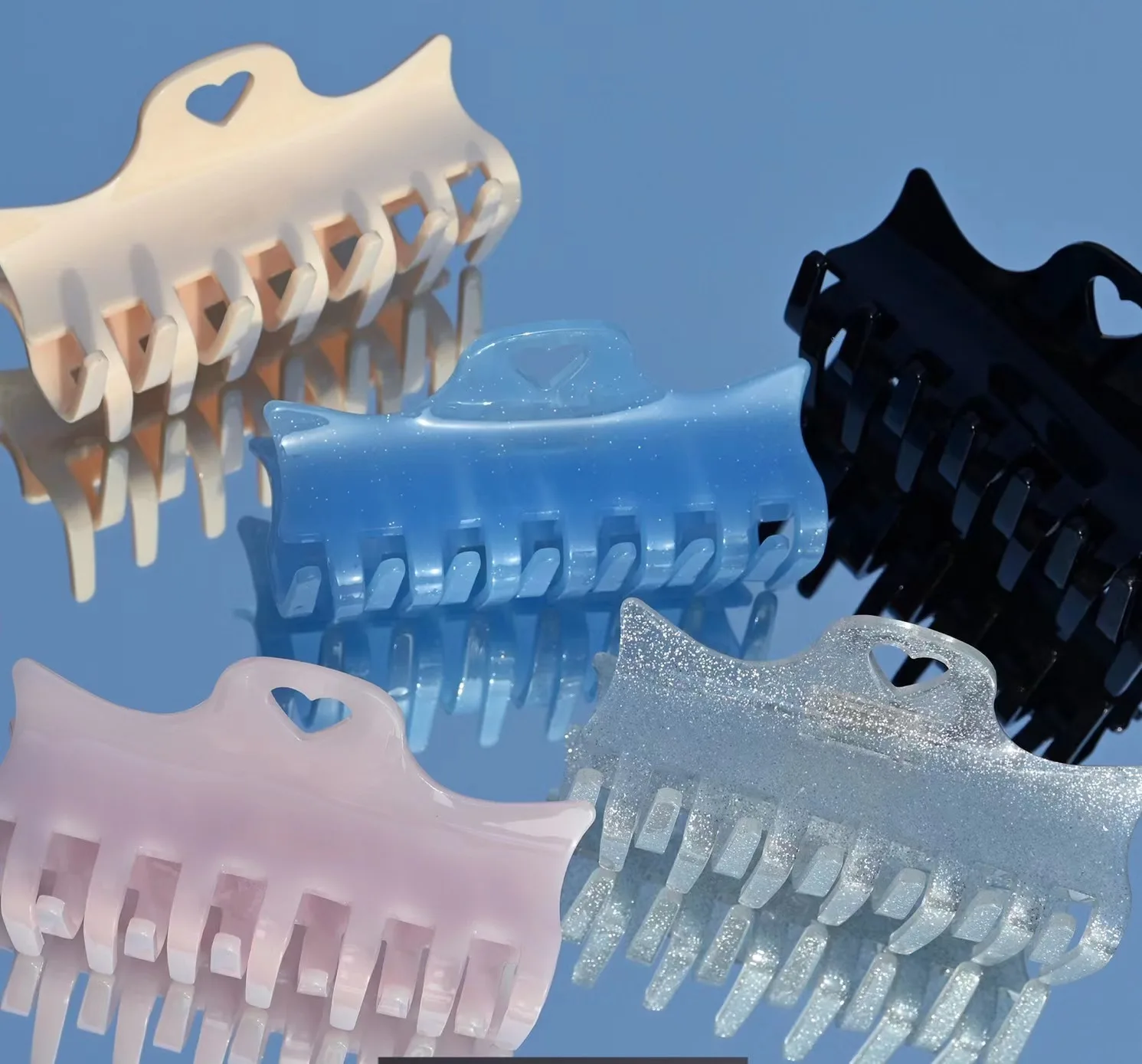 High Quality solid colour hair claws line love 10cm claw clips for women and girls