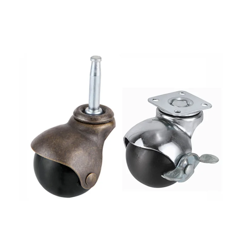Antique  Vintage  Heavy Duty Swivel Plate 1.5 Inch 2 Inch Ball Caster Wheels for Furniture