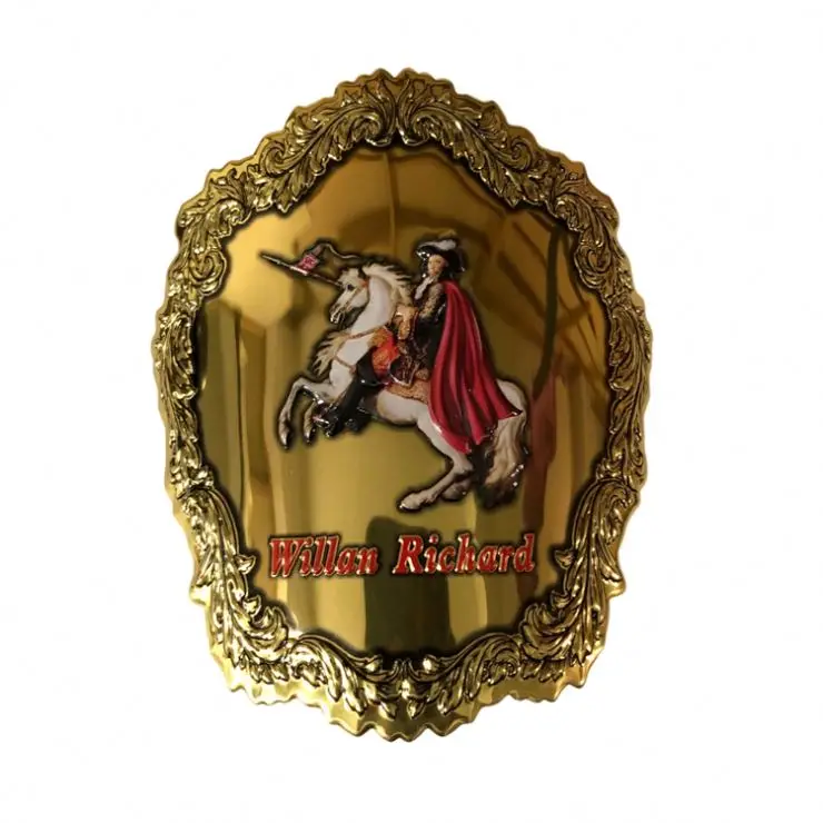 Factory Custom Metal Stickers Red Wine Perfume Bottle Printed Aluminum Labels Embossed Sticker Metal Bottles Label