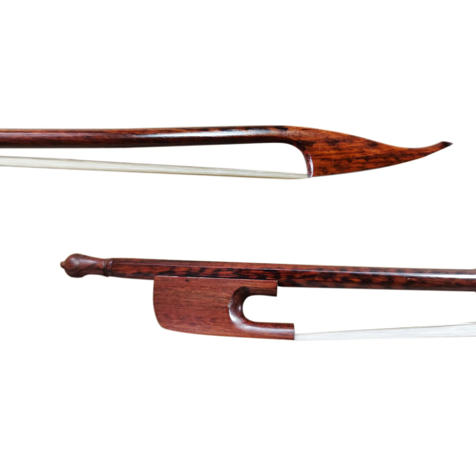 Professional 4/4 Fiddle Bow Baroque Style Round Stick Snake Wood Baroque Violin Bow