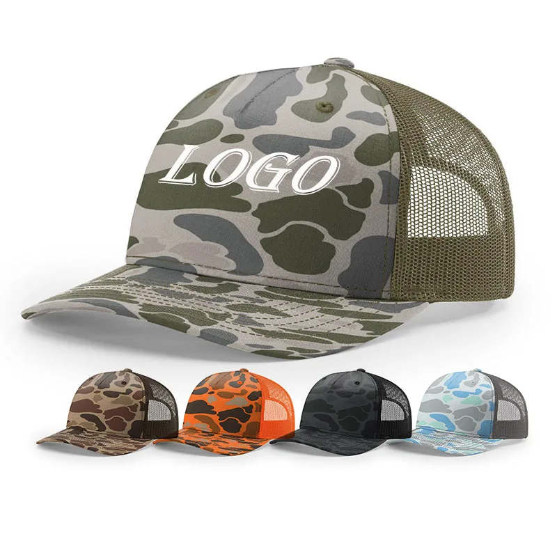 HN23 Classic Old School Duck Camo Hat Five Panel Cotton Polyester camouflage richardson 112 mesh trucker hats caps